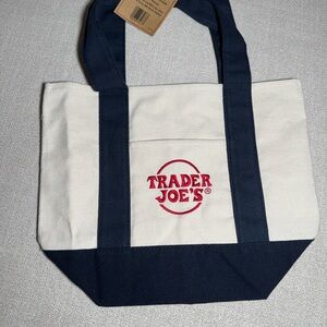 Navy and Cream  Trader Joe’s Canvas Tote Bag NEW